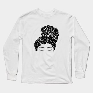 Queen With Braids | Black Girl Magic Long Sleeve T-Shirt